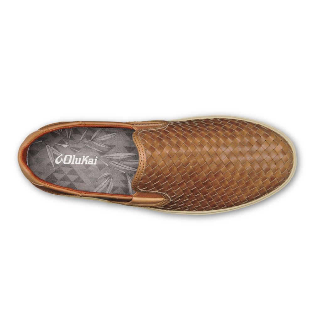 Lae'ahi Lauhala Men's Leather Slip-On Sneakers - Fox